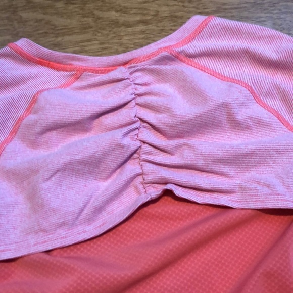 Lucy Activewear Neon Striped Ruched Athletic Top M - Picture 5 of 5